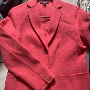 Land's End Boiled Wool Blazer Coral